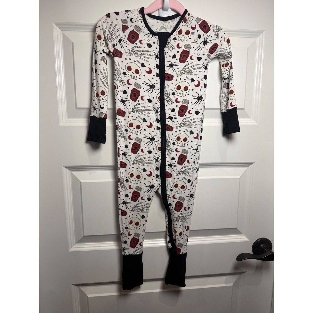 Buoyant Babes Halloween Skull Spider Bamboo Zippy Romper 18-24 Months